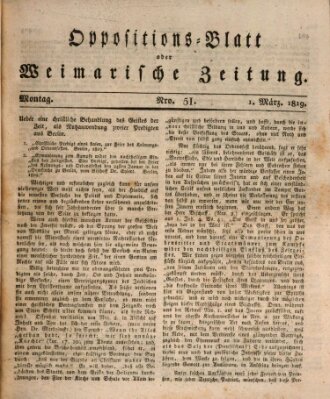 Oppositions-Blatt oder Weimarische Zeitung Montag 1. März 1819