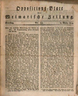 Oppositions-Blatt oder Weimarische Zeitung Dienstag 2. März 1819