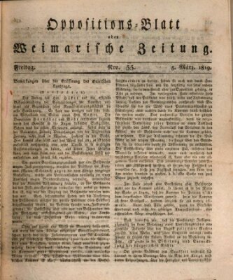 Oppositions-Blatt oder Weimarische Zeitung Freitag 5. März 1819