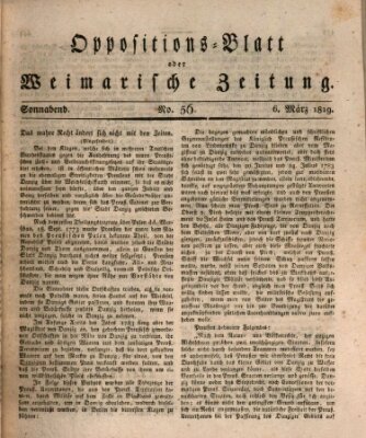 Oppositions-Blatt oder Weimarische Zeitung Samstag 6. März 1819