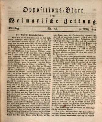 Oppositions-Blatt oder Weimarische Zeitung Dienstag 9. März 1819