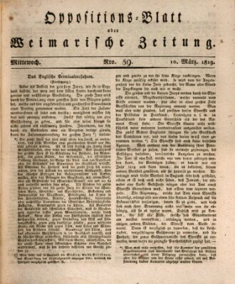 Oppositions-Blatt oder Weimarische Zeitung Mittwoch 10. März 1819