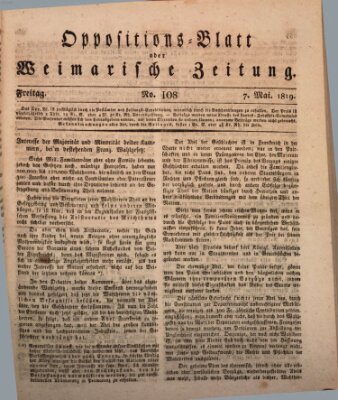 Oppositions-Blatt oder Weimarische Zeitung Freitag 7. Mai 1819