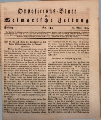 Oppositions-Blatt oder Weimarische Zeitung Freitag 14. Mai 1819