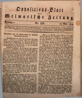 Oppositions-Blatt oder Weimarische Zeitung Montag 17. Mai 1819