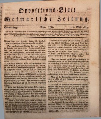 Oppositions-Blatt oder Weimarische Zeitung Donnerstag 20. Mai 1819