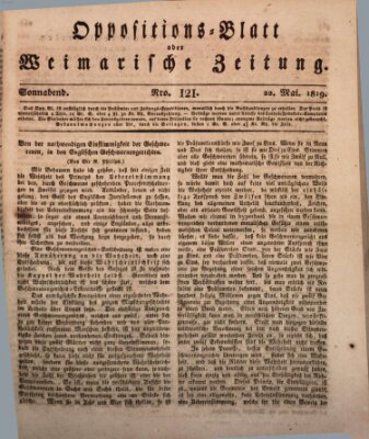 Oppositions-Blatt oder Weimarische Zeitung Samstag 22. Mai 1819