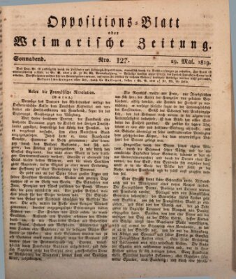 Oppositions-Blatt oder Weimarische Zeitung Samstag 29. Mai 1819