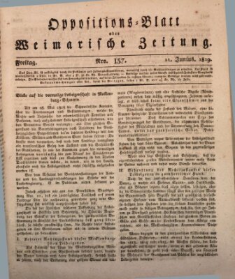 Oppositions-Blatt oder Weimarische Zeitung Freitag 11. Juni 1819