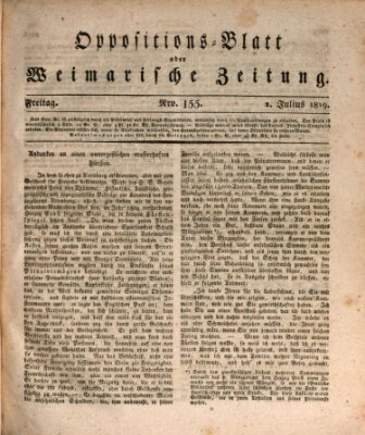 Oppositions-Blatt oder Weimarische Zeitung Freitag 2. Juli 1819