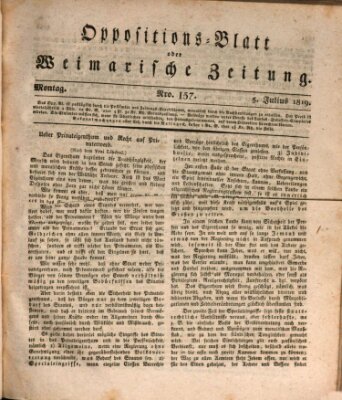 Oppositions-Blatt oder Weimarische Zeitung Montag 5. Juli 1819