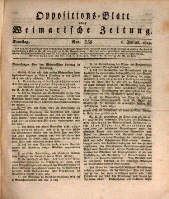 Oppositions-Blatt oder Weimarische Zeitung Dienstag 6. Juli 1819