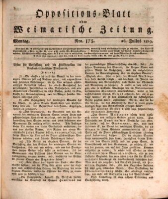 Oppositions-Blatt oder Weimarische Zeitung Montag 26. Juli 1819