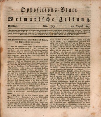 Oppositions-Blatt oder Weimarische Zeitung Montag 23. August 1819