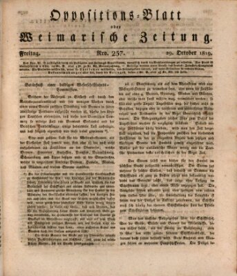 Oppositions-Blatt oder Weimarische Zeitung Freitag 29. Oktober 1819