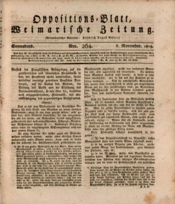 Oppositions-Blatt oder Weimarische Zeitung Samstag 6. November 1819