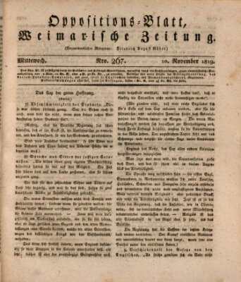 Oppositions-Blatt oder Weimarische Zeitung Mittwoch 10. November 1819