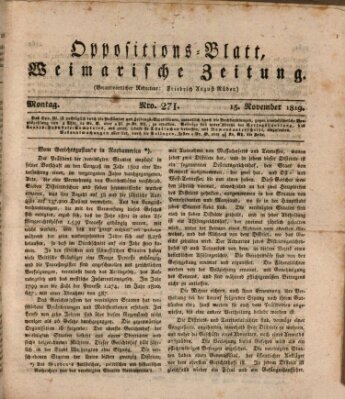 Oppositions-Blatt oder Weimarische Zeitung Montag 15. November 1819