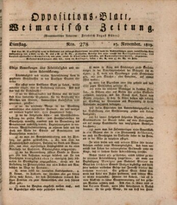 Oppositions-Blatt oder Weimarische Zeitung Dienstag 23. November 1819