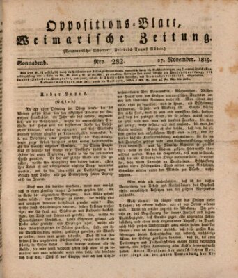 Oppositions-Blatt oder Weimarische Zeitung Samstag 27. November 1819