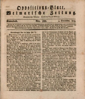 Oppositions-Blatt oder Weimarische Zeitung Samstag 4. Dezember 1819