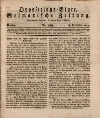 Oppositions-Blatt oder Weimarische Zeitung Montag 6. Dezember 1819