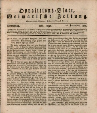 Oppositions-Blatt oder Weimarische Zeitung Donnerstag 16. Dezember 1819