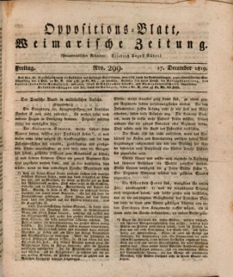 Oppositions-Blatt oder Weimarische Zeitung Freitag 17. Dezember 1819