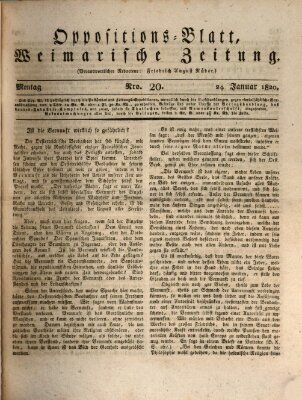 Oppositions-Blatt oder Weimarische Zeitung Montag 24. Januar 1820