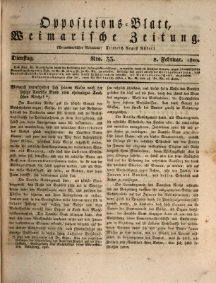 Oppositions-Blatt oder Weimarische Zeitung Dienstag 8. Februar 1820