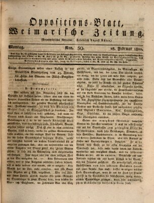 Oppositions-Blatt oder Weimarische Zeitung Montag 28. Februar 1820