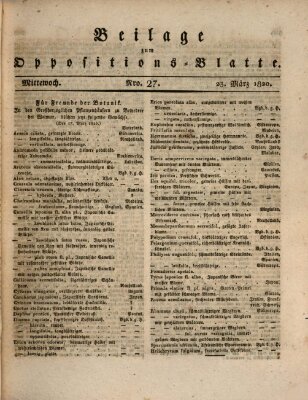 Oppositions-Blatt oder Weimarische Zeitung Donnerstag 23. März 1820