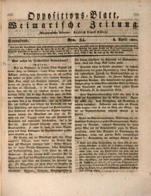 Oppositions-Blatt oder Weimarische Zeitung Samstag 8. April 1820