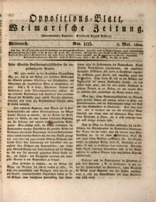 Oppositions-Blatt oder Weimarische Zeitung Mittwoch 3. Mai 1820