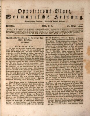 Oppositions-Blatt oder Weimarische Zeitung Montag 15. Mai 1820