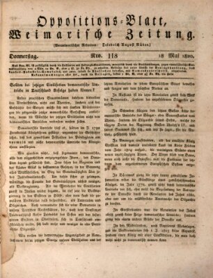 Oppositions-Blatt oder Weimarische Zeitung Donnerstag 18. Mai 1820