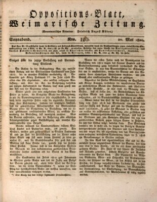 Oppositions-Blatt oder Weimarische Zeitung Samstag 20. Mai 1820