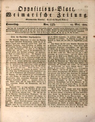 Oppositions-Blatt oder Weimarische Zeitung Donnerstag 25. Mai 1820