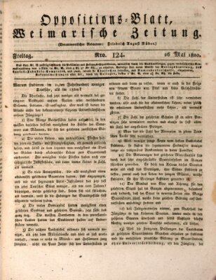 Oppositions-Blatt oder Weimarische Zeitung Freitag 26. Mai 1820