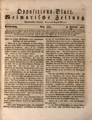 Oppositions-Blatt oder Weimarische Zeitung Donnerstag 8. Juni 1820