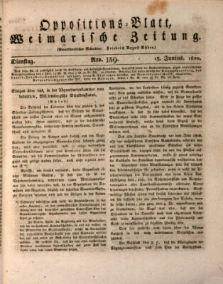 Oppositions-Blatt oder Weimarische Zeitung Dienstag 13. Juni 1820