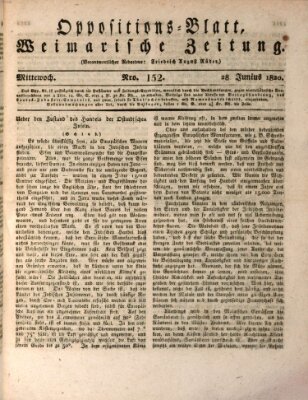 Oppositions-Blatt oder Weimarische Zeitung Mittwoch 28. Juni 1820