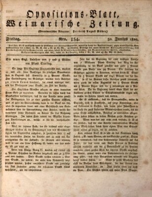 Oppositions-Blatt oder Weimarische Zeitung Freitag 30. Juni 1820