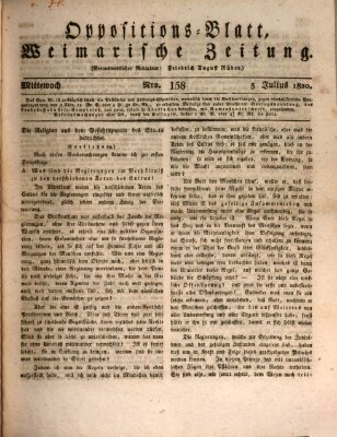 Oppositions-Blatt oder Weimarische Zeitung Mittwoch 5. Juli 1820