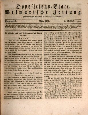 Oppositions-Blatt oder Weimarische Zeitung Samstag 8. Juli 1820