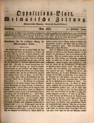 Oppositions-Blatt oder Weimarische Zeitung Dienstag 11. Juli 1820