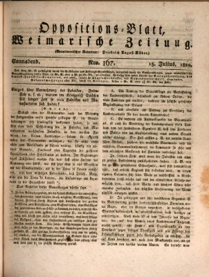 Oppositions-Blatt oder Weimarische Zeitung Samstag 15. Juli 1820