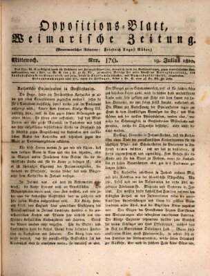 Oppositions-Blatt oder Weimarische Zeitung Mittwoch 19. Juli 1820