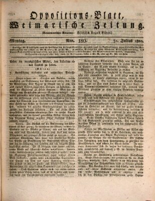 Oppositions-Blatt oder Weimarische Zeitung Montag 31. Juli 1820