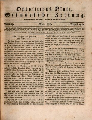 Oppositions-Blatt oder Weimarische Zeitung Montag 7. August 1820